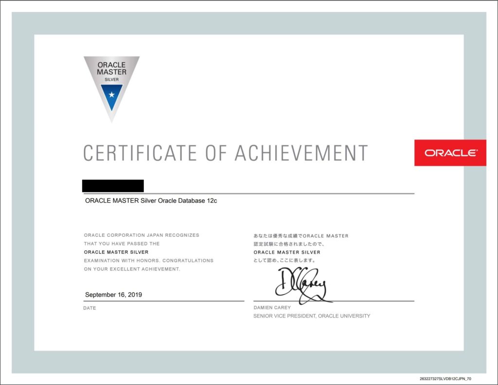 Oracle Master Silver 12cを受験して合格した話 しぐまブログ
